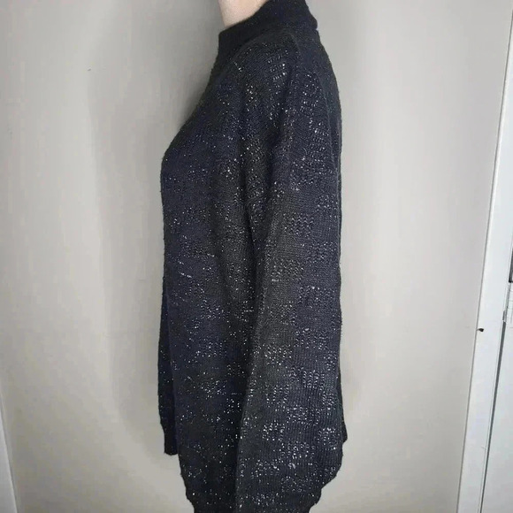 Vintage American Pride Womens Black & Silver Metallic Sweater Size Large - Picture 3 of 7